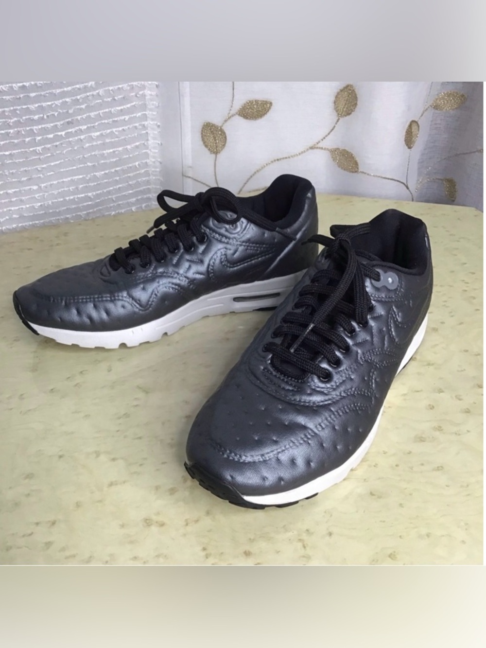 Nike Air Max 1 Ultra Premium Jacquard Sneakers Gray Size 5.5